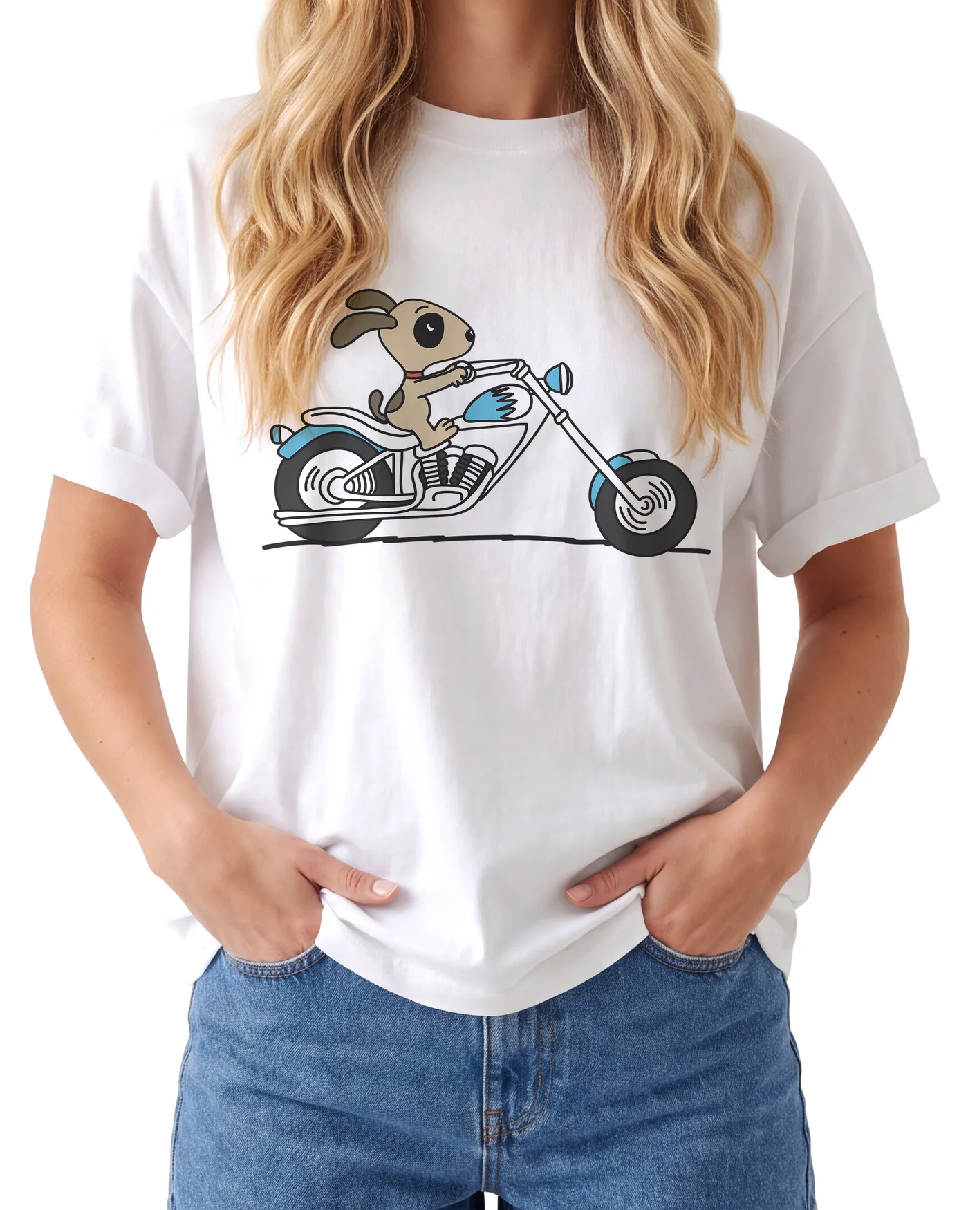 riding — front print on a black regular t-shirt